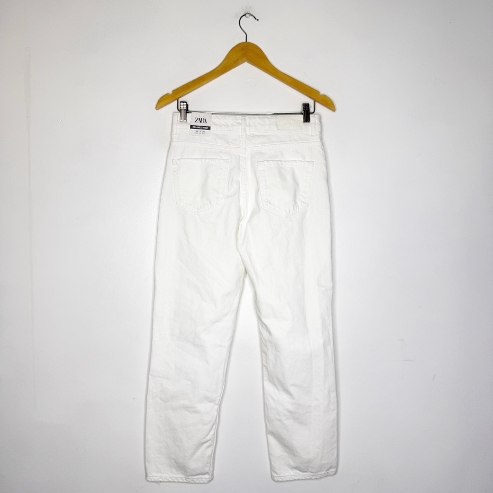 Zara Relaxed Rigid White Denim Jeans Size 2 NwT - Picture 2 of 6